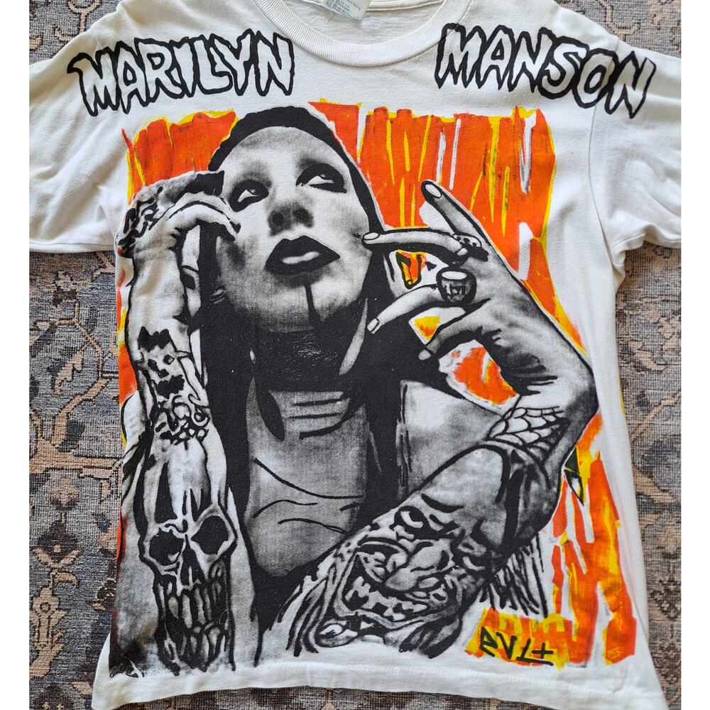 Marilyn Manson Vintage Single Stitch Full Front / Back Graphic Size M Medium - Picture 2 of 8